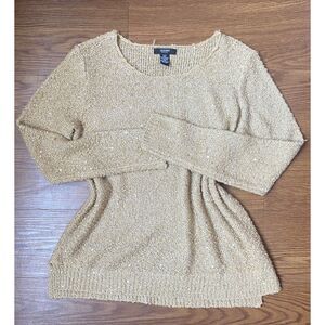 Brown Sequin Sweater Size S
